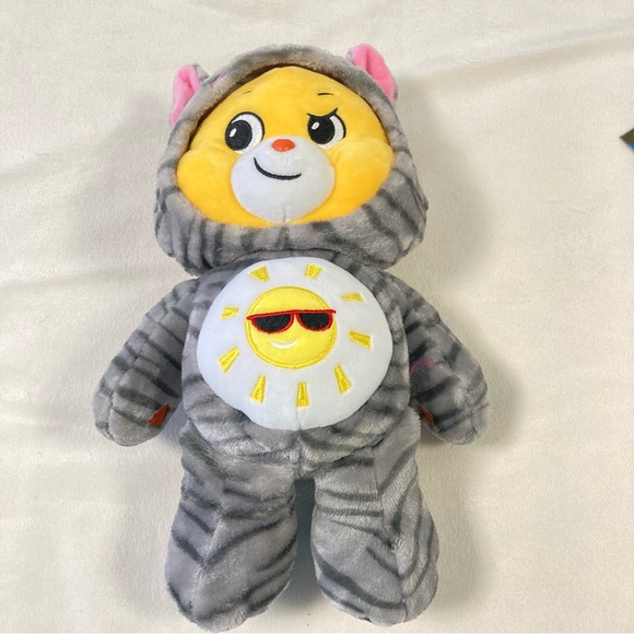 Care Bears Other - Care Bears Funshine Bear Hoodie Friends Yellow Gray Tabby Kitty Cat Suit 2022